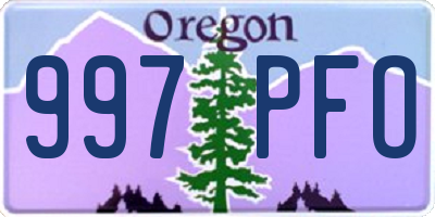 OR license plate 997PFO