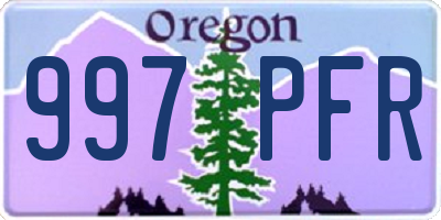 OR license plate 997PFR