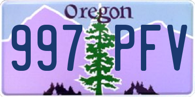 OR license plate 997PFV