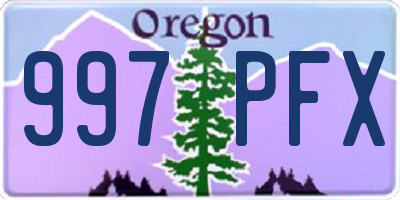 OR license plate 997PFX