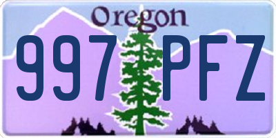 OR license plate 997PFZ
