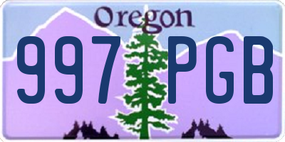OR license plate 997PGB