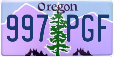 OR license plate 997PGF