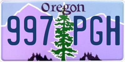 OR license plate 997PGH