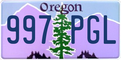OR license plate 997PGL