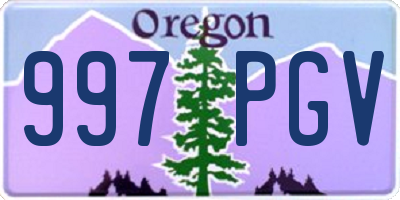 OR license plate 997PGV