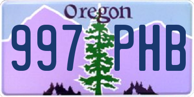 OR license plate 997PHB