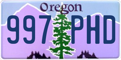 OR license plate 997PHD