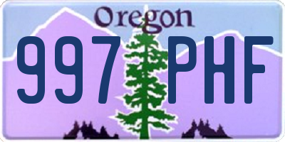 OR license plate 997PHF