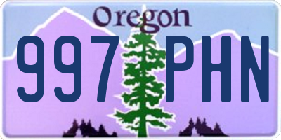 OR license plate 997PHN