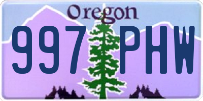OR license plate 997PHW