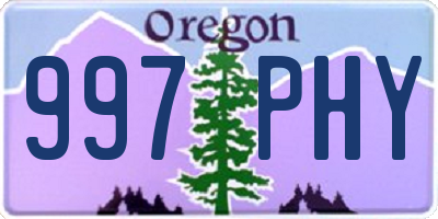 OR license plate 997PHY