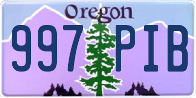 OR license plate 997PIB