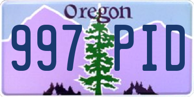 OR license plate 997PID