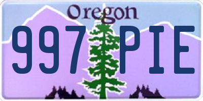 OR license plate 997PIE