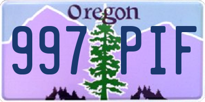OR license plate 997PIF