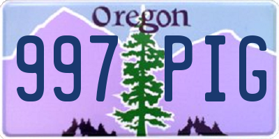 OR license plate 997PIG