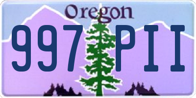 OR license plate 997PII