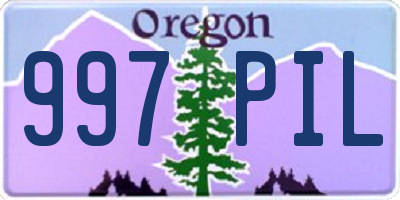 OR license plate 997PIL