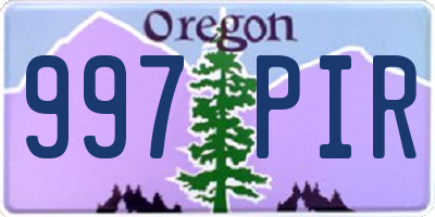 OR license plate 997PIR