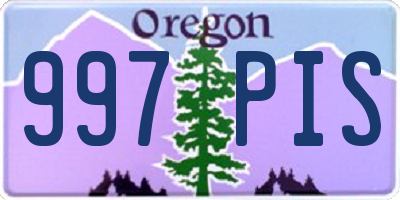 OR license plate 997PIS