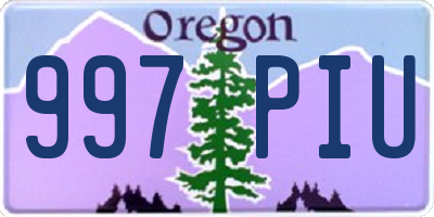 OR license plate 997PIU
