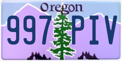 OR license plate 997PIV