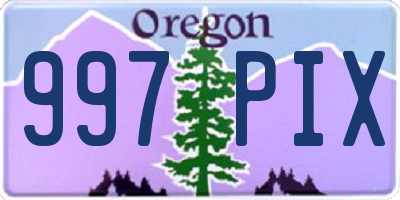 OR license plate 997PIX