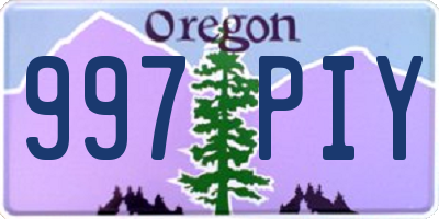 OR license plate 997PIY