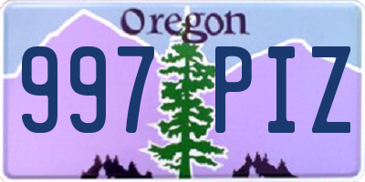 OR license plate 997PIZ