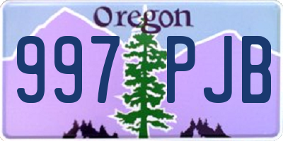 OR license plate 997PJB