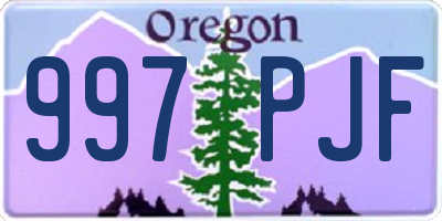 OR license plate 997PJF