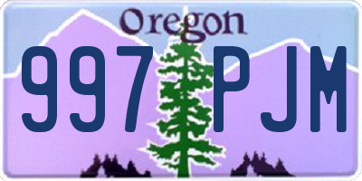 OR license plate 997PJM