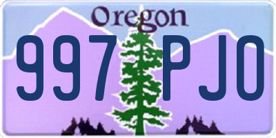 OR license plate 997PJO