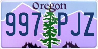 OR license plate 997PJZ