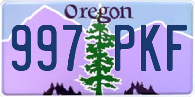 OR license plate 997PKF