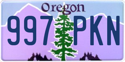 OR license plate 997PKN