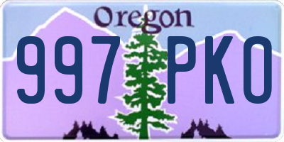 OR license plate 997PKO