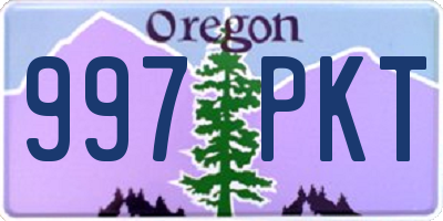 OR license plate 997PKT