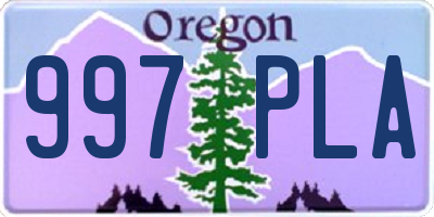 OR license plate 997PLA