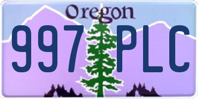 OR license plate 997PLC