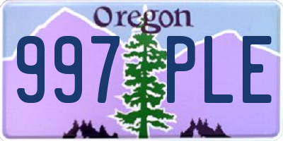 OR license plate 997PLE