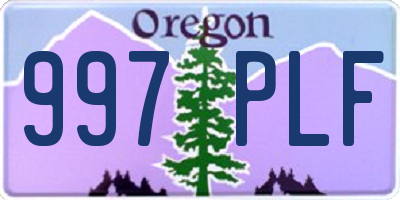 OR license plate 997PLF