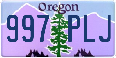 OR license plate 997PLJ