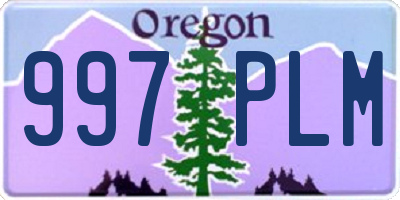 OR license plate 997PLM