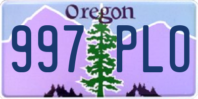 OR license plate 997PLO