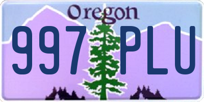 OR license plate 997PLU