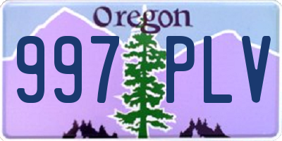 OR license plate 997PLV