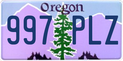 OR license plate 997PLZ