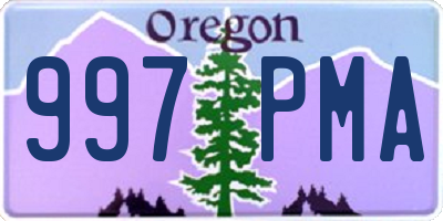 OR license plate 997PMA